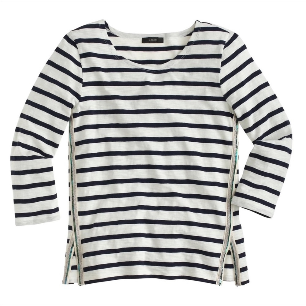 J.Crew 3/4 Sleeve Sailor-Striped Tee 🌿